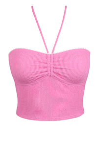 Swim Systems Cotton Candy Scrunch Pom Pom Dolly Crop Top