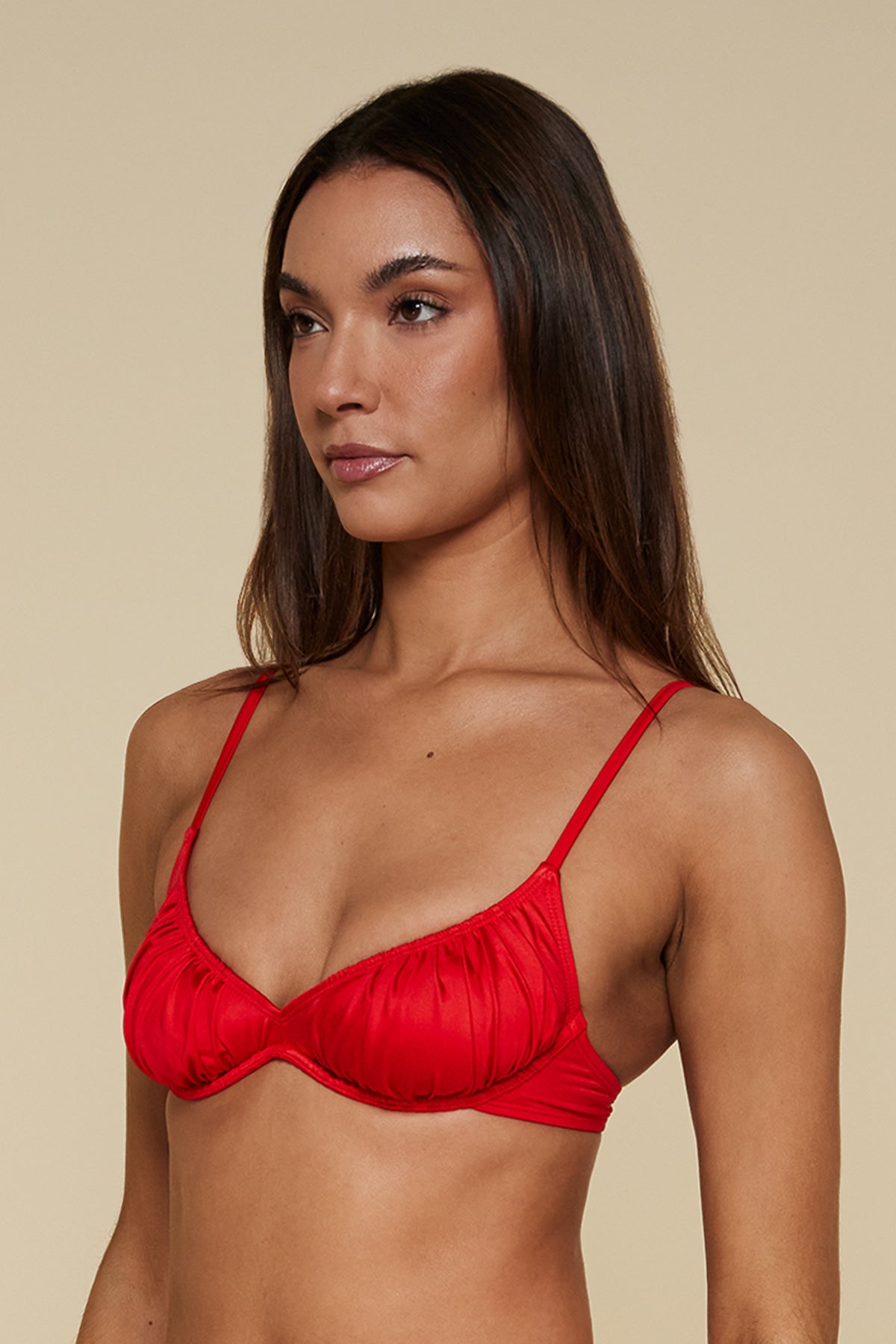 B Swim Setting Sun Red Meridian Underwire Top XS / SETSU / U637