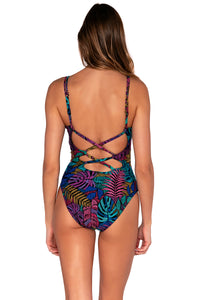 Back view of Sunsets Panama Palms Veronica One Piece