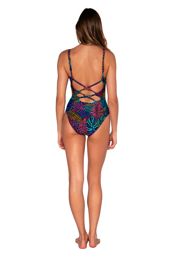 Charger l&amp;#39;image dans la galerie, Back view of Sunsets Panama Palms Veronica One Piece
