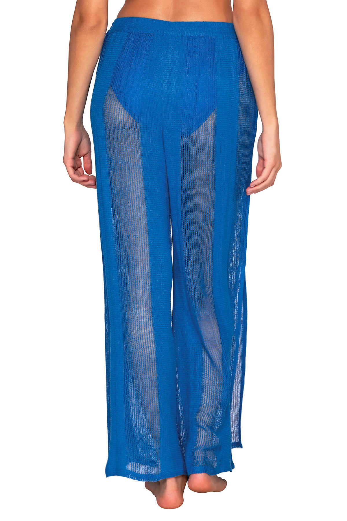 Back view of Sunsets Electric Blue Breezy Beach Pant