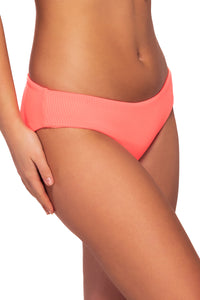 Side view of Sunsets Neon Coral Alana Hipster Bottom