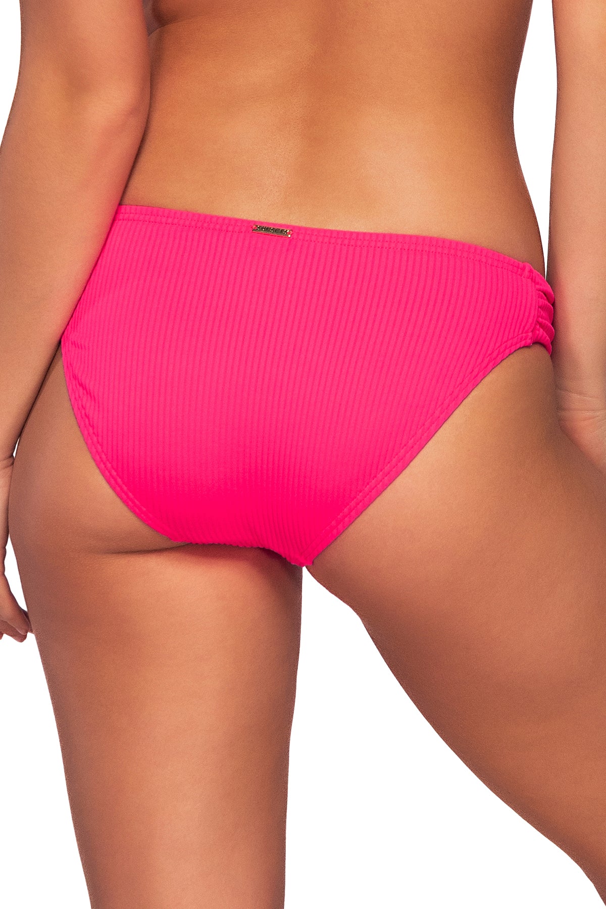 Back view of Sunsets Neon Pink Femme Fatale Hipster Bottom