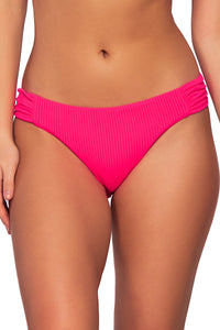 Front view of Sunsets Neon Pink Femme Fatale Hipster Bottom