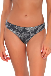 Front pose #1 of Daria wearing Sunsets Fanfare Seagrass Texture Collins Hipster Bottom