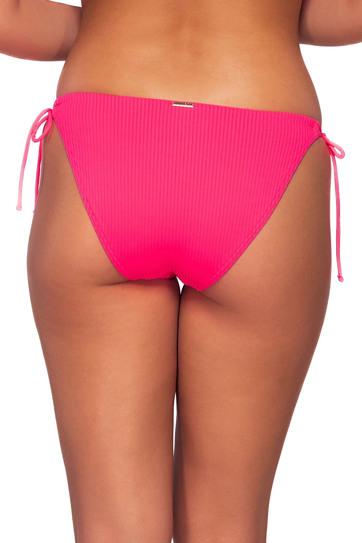 Back view of Sunsets Neon Pink Everlee Tie Side Bottom