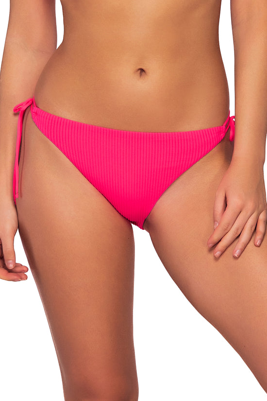 Front view of Sunsets Neon Pink Everlee Tie Side Bottom