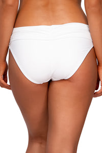 Back view of Sunsets White Lily Unforgettable Bottom swim hipster