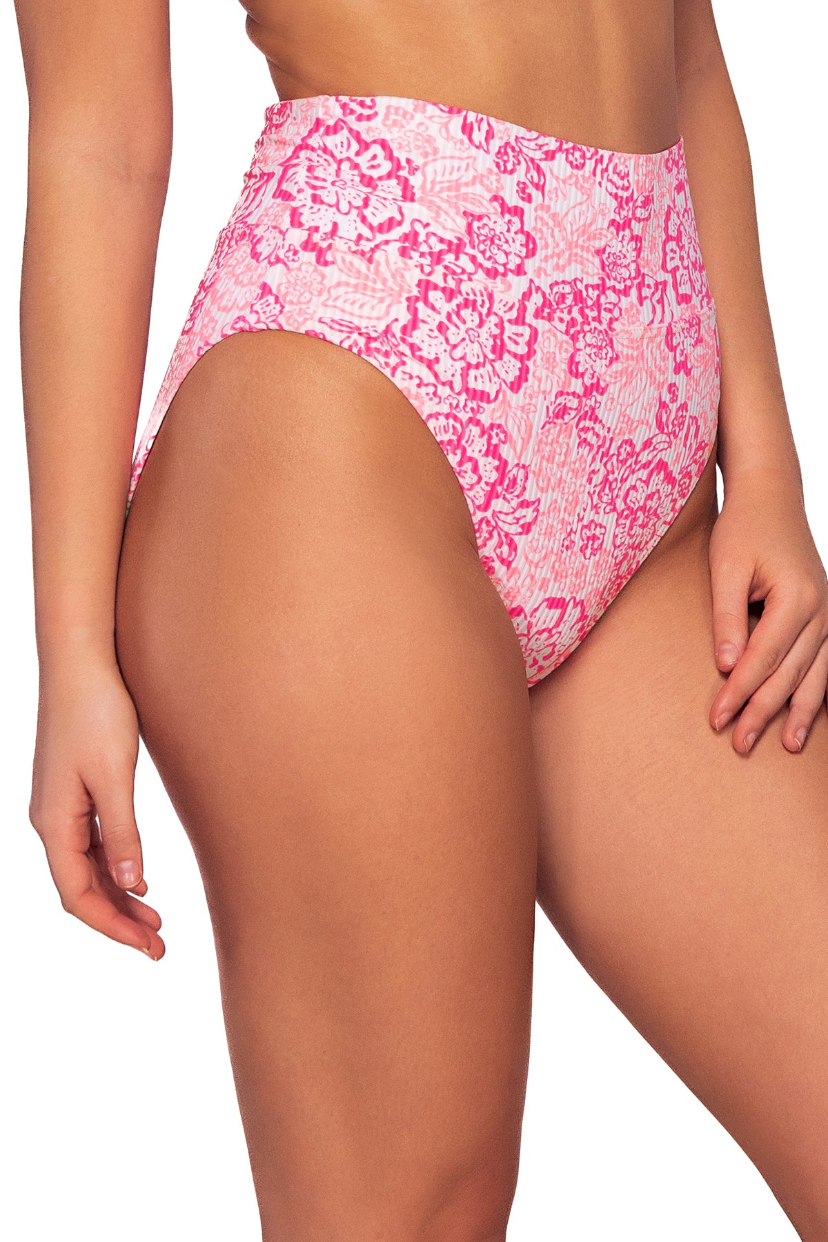 Side view of Sunsets Coral Cove Hannah High Waist Bottom
