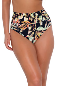 Front pose #2 of Taylor wearing Sunsets Retro Retreat Hannah High Waist Bottom