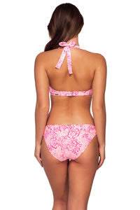 Back view of Sunsets Coral Cove Femme Fatale Hipster Bottom with matching Muse Halter bikini top