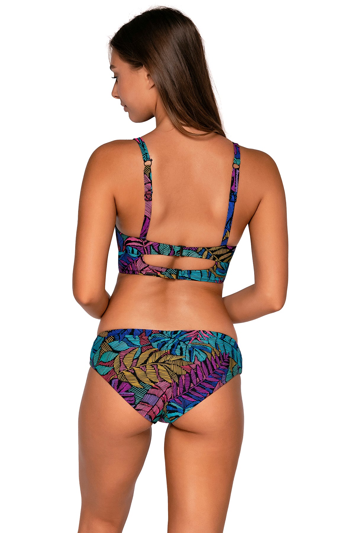 Back view of Sunsets Panama Palms Colette Bralette Top