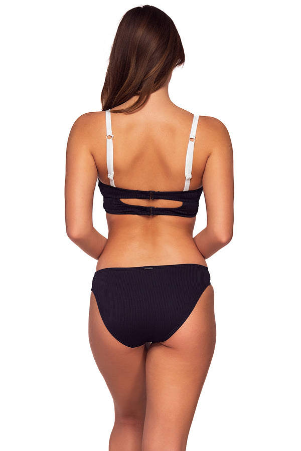 Back view of Sunsets Roll The Dice Colette Bralette Top with matching Femme Fatale Hipster bikini bottom