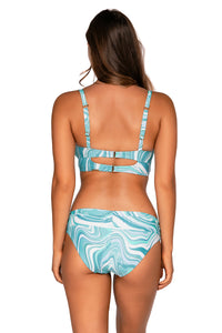 Back view of Sunsets Moon Tide Colette Bralette Top with matching Unforgettable Bottom bikini