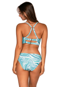 Back view of Sunsets Moon Tide Colette Bralette Top with matching Unforgettable Bottom bikini