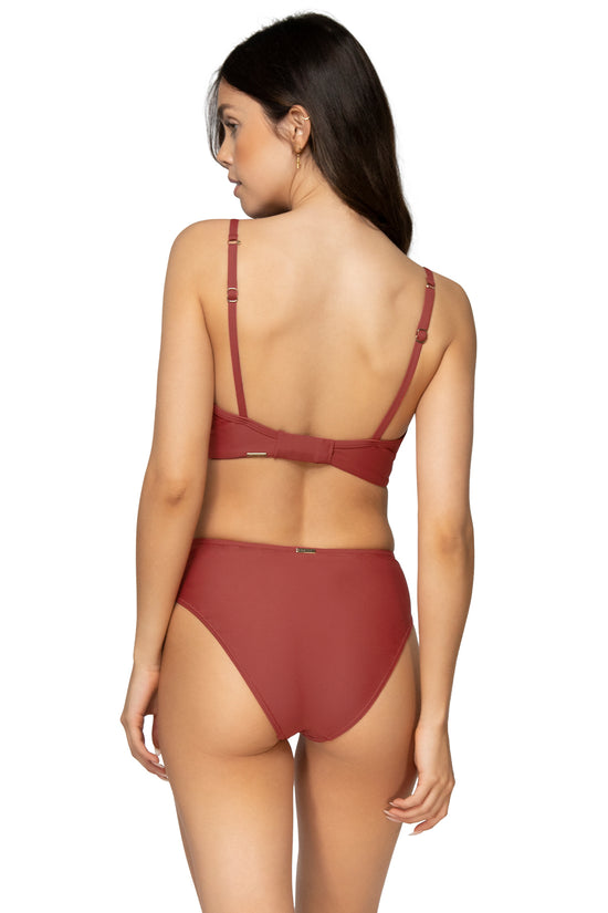 Back view of Sunsets Tuscan Red Crossroads Underwire Top