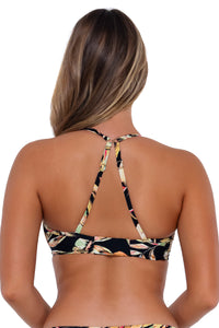 Back pose #2 of Taylor wearing Sunsets Retro Retreat Crossroads Underwire Top