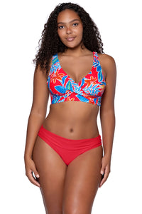 Front view of Sunsets Tiger Lily Elsie Top Unforgettable Bottom bikini