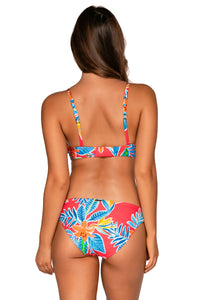Back view of Sunsets Tiger Lily Femme Fatale Hipster Bottom with matching Kauai Keyhole bikini top