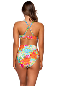 Back view of Sunsets Lotus Hannah High Waist Bottom Kauai Keyhole bikini top