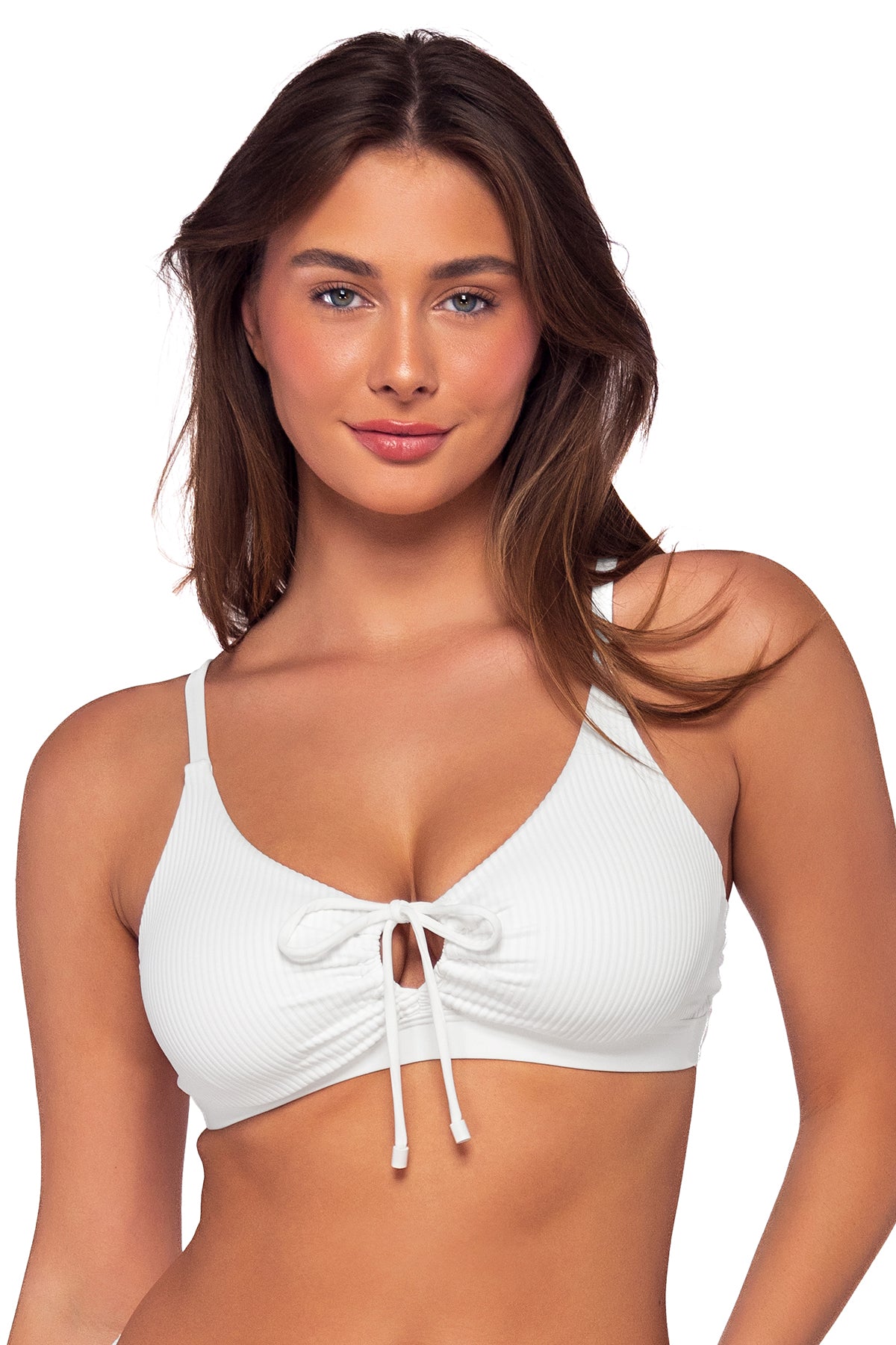 Blossom Sports Bra Full coverage and comes with diagonal cut cups- White
