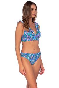 Side view of Sunsets Persian Sky Unforgettable Bottom with matching Willa Wireless bikini top