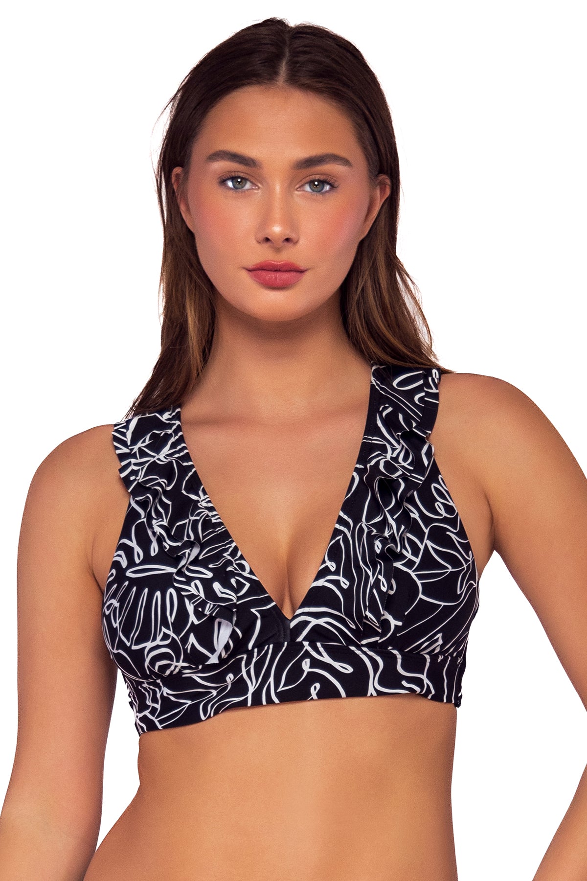 Front view of Sunsets Lost Palms Willa Wireless Top
