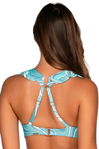 Back view of Sunsets Moon Tide Willa Wireless Top showing crossback straps