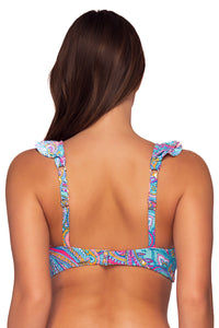 Back view of Sunsets Paisley Pop Willa Wireless Top