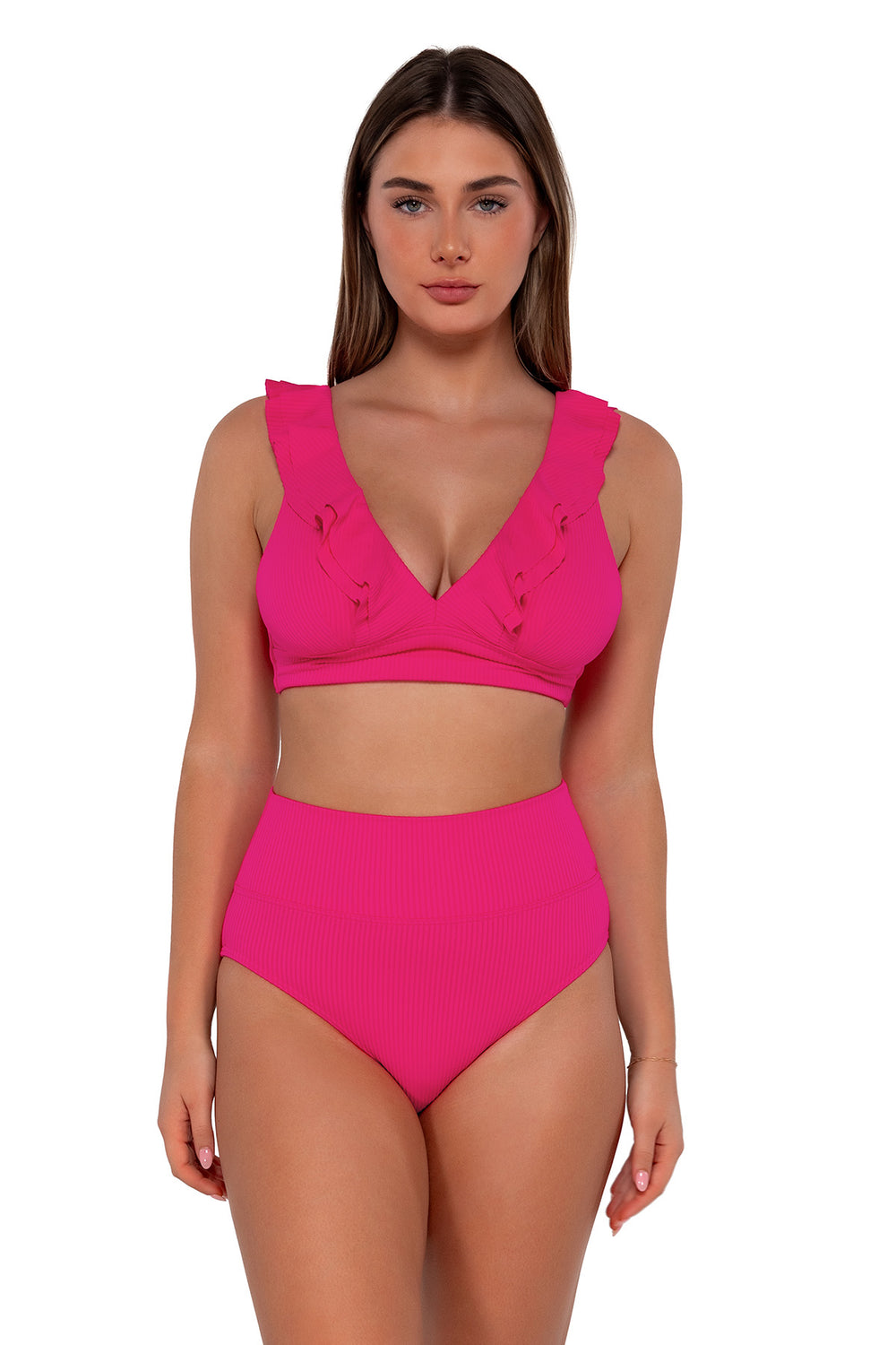 Sunsets Womens Montego Fold-Over High-Waist Bikini Bottom Style-33B-Monte Swimsuit main image 0