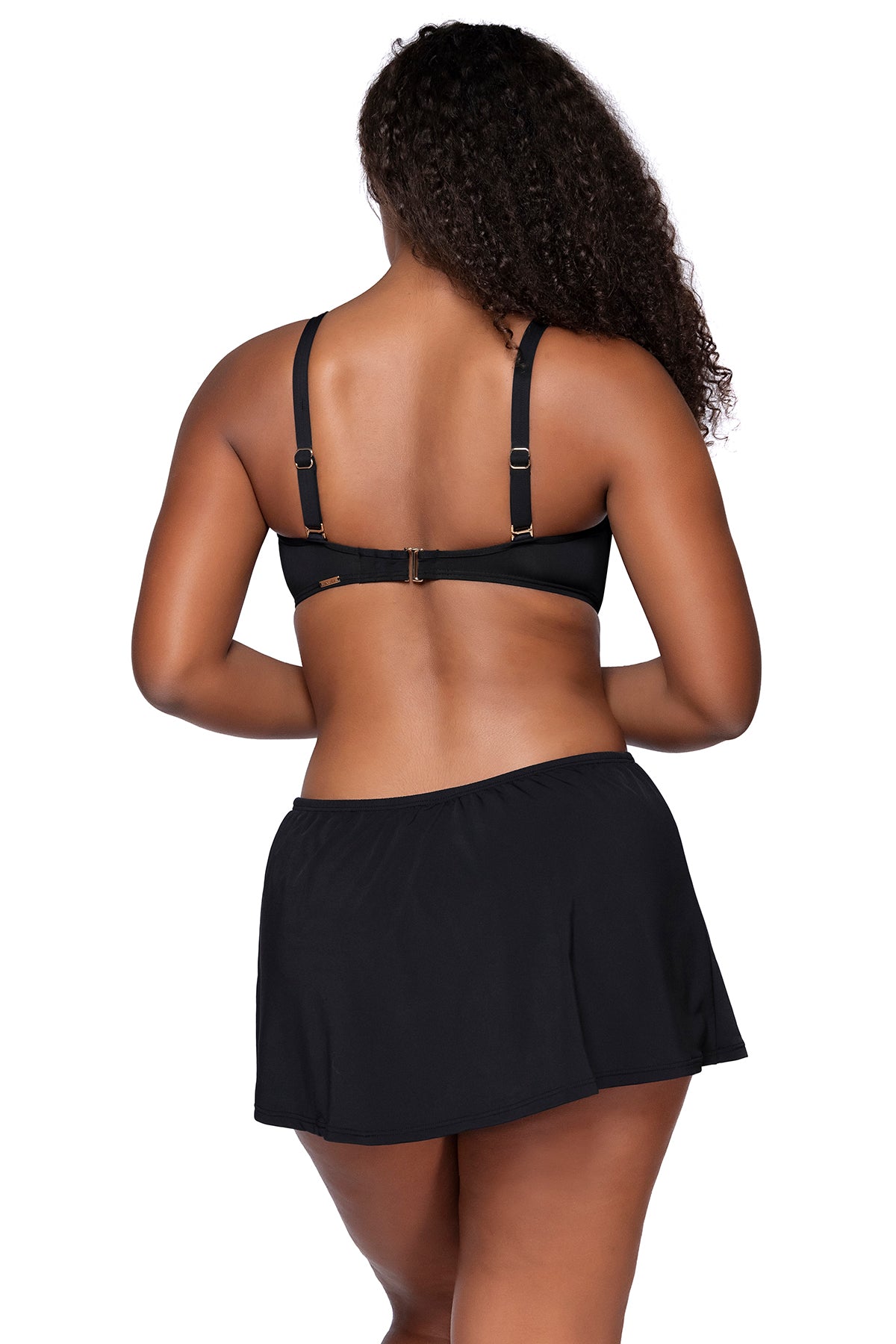 Back view of Sunsets Black Iconic Twist Bandeau Top