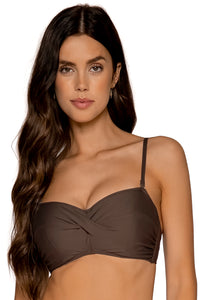 Front view of Sunsets Kona Iconic Twist Bandeau Top