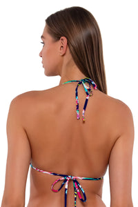 Back pose #2 of Daria wearing Sunsets Island Getaway Laney Triangle Top