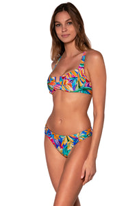 Side view of Sunsets Alegria Juliette Underwire Top with matching Femme Fatale Hipster bikini bottom