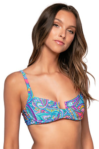 Side view of Sunsets Paisley Pop Juliette Underwire Top