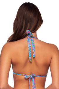 Back view of Sunsets Paisley Pop Starlette Triangle Top