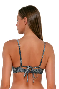 Back pose #1 of Daria wearing Sunsets Fanfare Seagrass Texture Brooke U-Wire Top