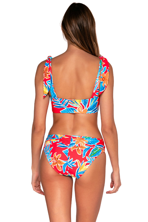 Back view of Sunsets Tiger Lily Lily Top with matching Unforgettable Bottom bikini