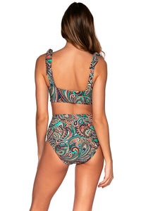 Back view of Sunsets Andalusia Hannah High Waist Bottom with matching Lily Top bikini