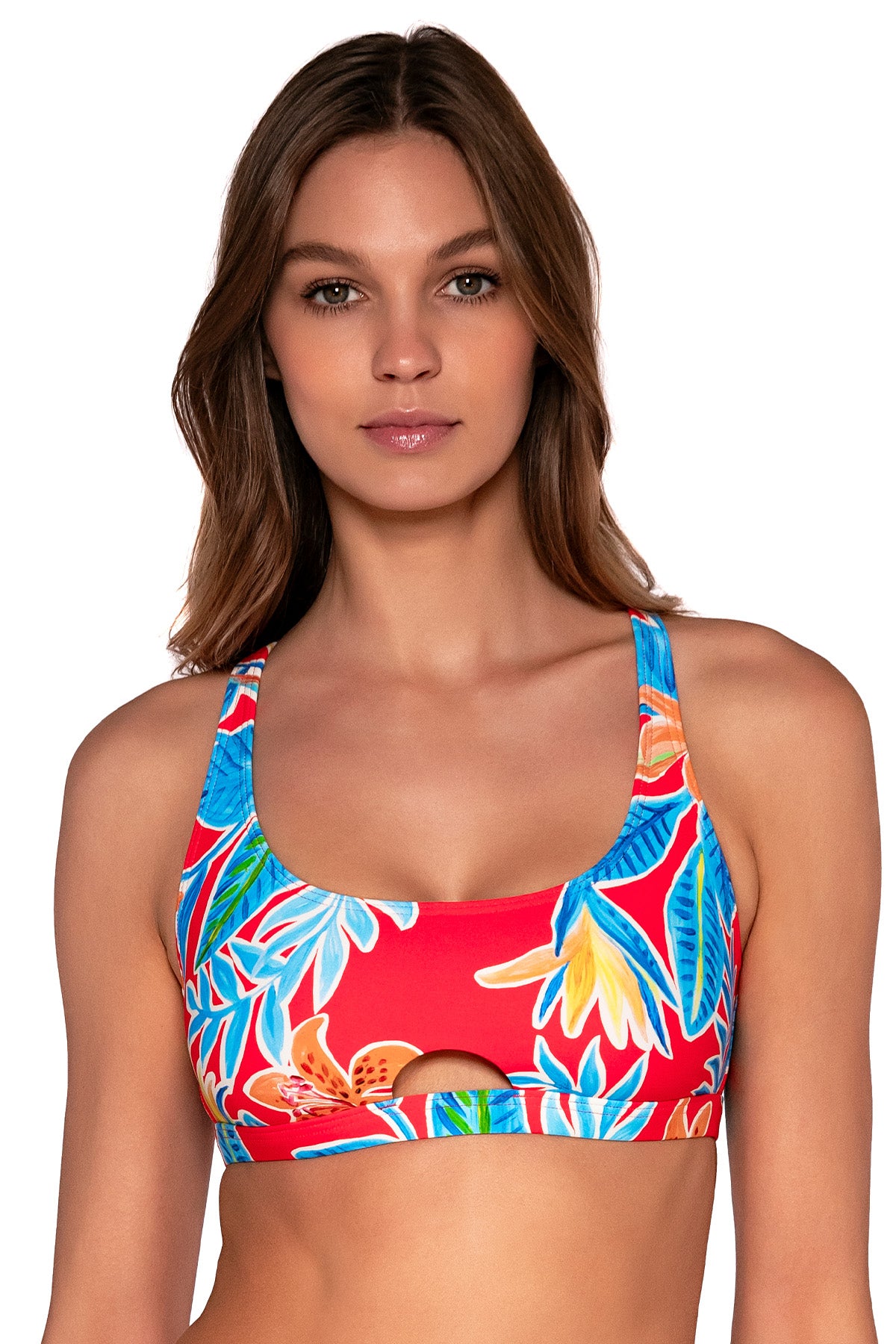 Front view of Sunsets Tiger Lily Brandi Bralette Top