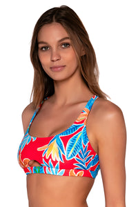 Side view of Sunsets Tiger Lily Brandi Bralette Top