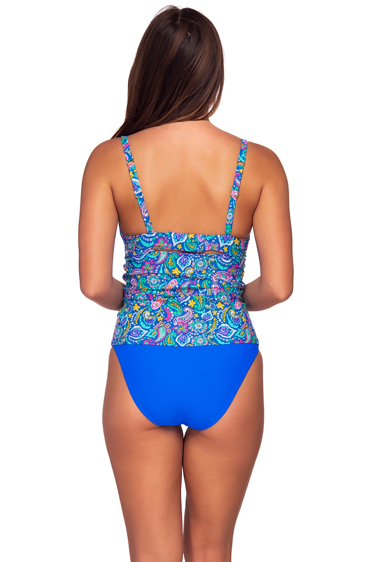 Back view of Sunsets Persian Sky Serena Tankini Top