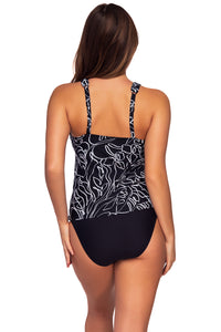 Back view of Sunsets Lost Palms Elsie Tankini Top with matching High Road Bottom bikini