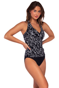 Side view of Sunsets Lost Palms Elsie Tankini Top with matching High Road Bottom bikini