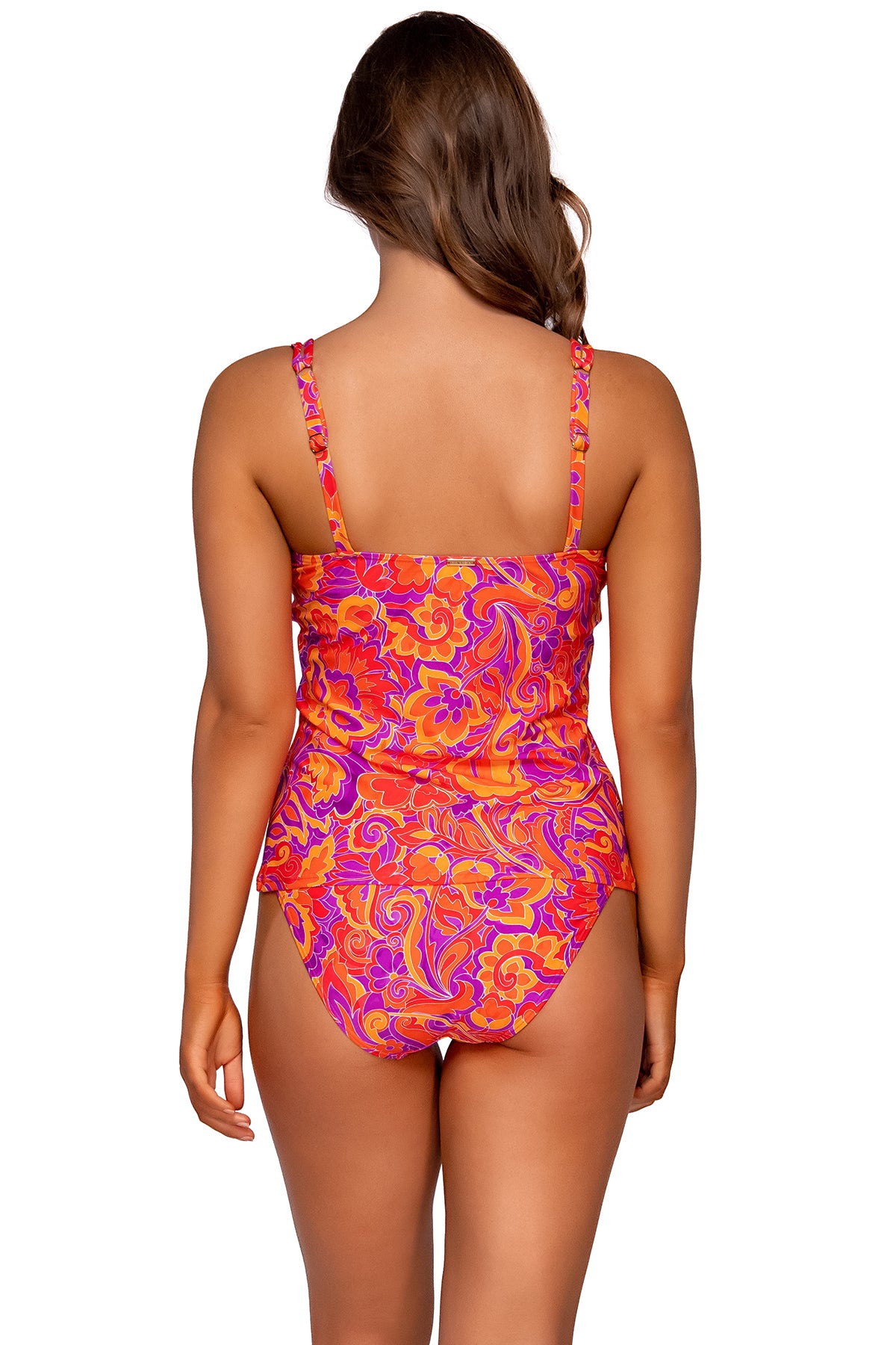 Back view of Sunsets Pele Taylor Tankini Top