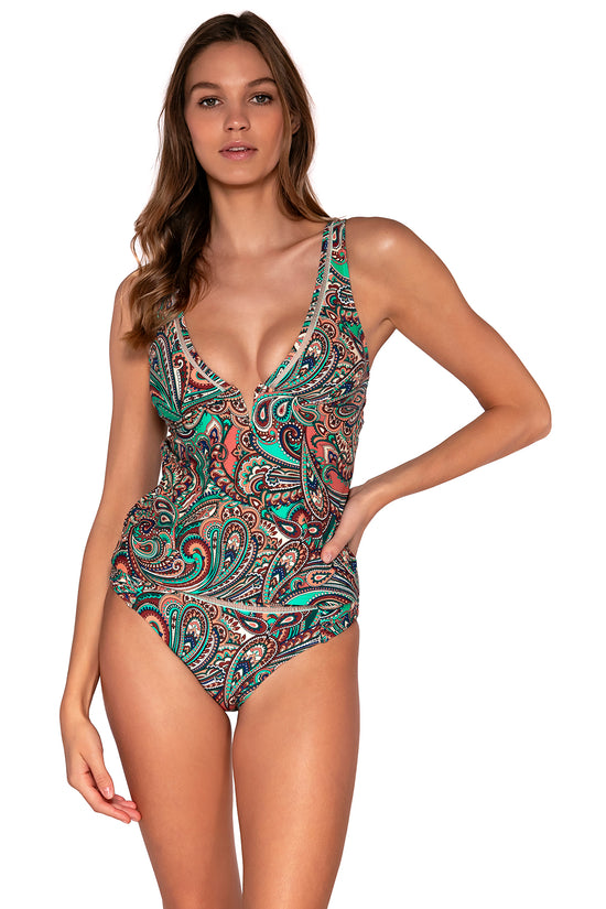 Front view of Sunsets Andalusia Vivian Tankini Top