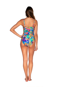 Back view of Sunsets Alegria Simone Tankini Top with matching Femme Fatale Hipster bikini bottom