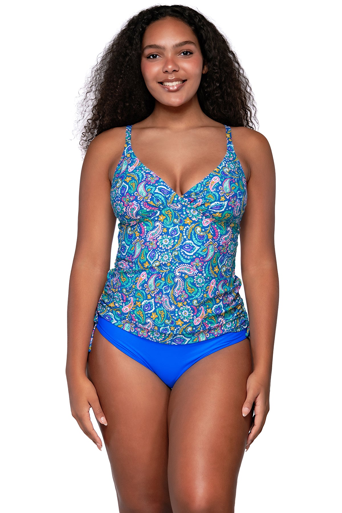 Front view of Sunsets Escape Persian Sky Cassie Tankini