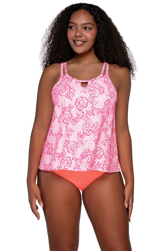 Front view of Sunsets Escape Coral Cove Sadie Tankini Top