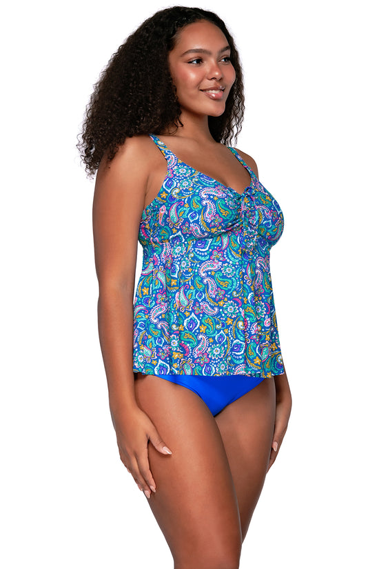 Side view of Sunsets Escape Persian Sky Marin Tankini Top